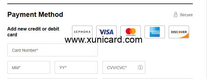 Sephora虚拟信用卡